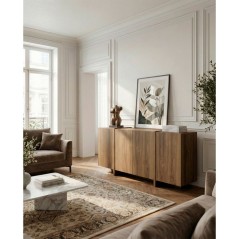 Buffet VOLIA - Chene Foncé – 4 portes – 180 x 40 x 79 cm
