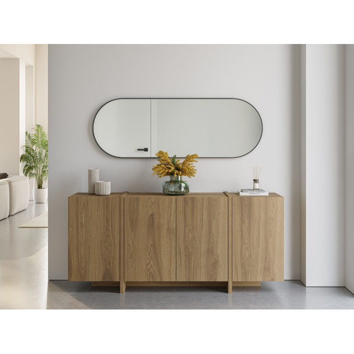 Buffet VOLIA - Chene Foncé – 4 portes – 180 x 40 x 79 cm Buffet VOLIA - Chene Foncé – 4 portes – 180 x 40 x 79 cm