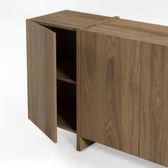 Buffet VOLIA - Chene Foncé – 4 portes – 180 x 40 x 79 cm