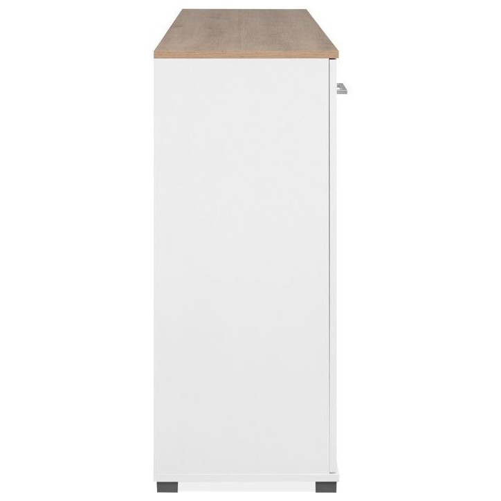 Buffet VOLOS - Blanc & Chene Artisan - 4 portes, 1 tiroir - 160 x 37,5 x 90 cm Buffet VOLOS - Blanc & Chene Artisan - 4 portes, 1 tiroir - 160 x 37,5 x 90 cm