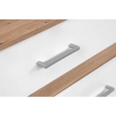 Buffet VOLOS - Blanc & Chene Artisan - 5 portes, 2 tiroirs - 200 x 38