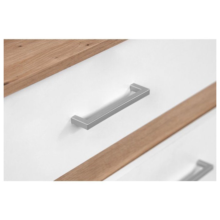Buffet VOLOS - Blanc & Chene Artisan - 5 portes, 2 tiroirs - 200 x 38 x 90 cm Buffet VOLOS - Blanc & Chene Artisan - 5 portes, 2 tiroirs - 200 x 38 x 90 cm