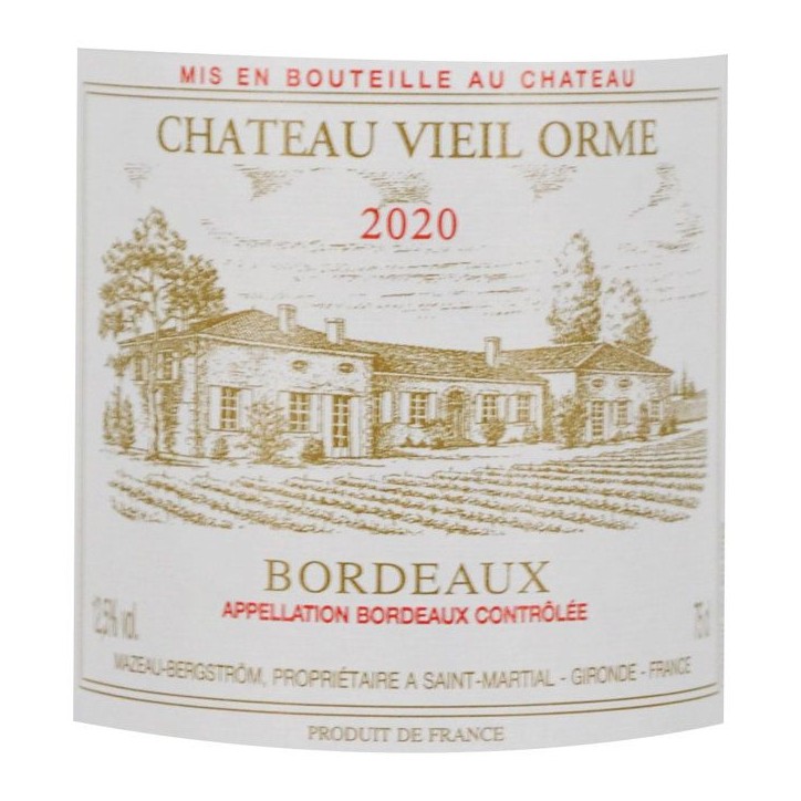 Château Vieil Orme Cuvée Passion 2020 Bordeaux - Vin rouge de Bordeaux
