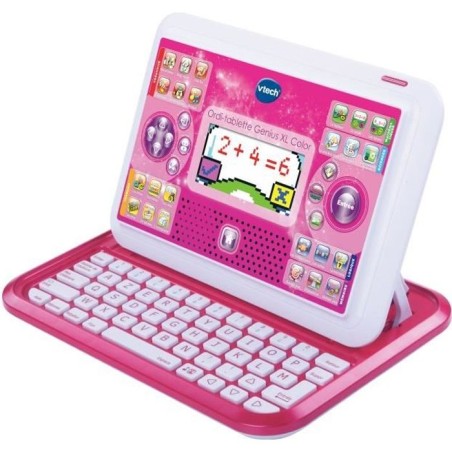Ordi-Tablette Enfant VTECH Genius XL Color Rose - 2 en 1 avec écran c
