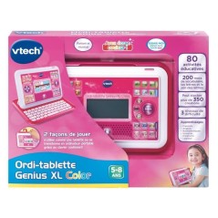 Ordi-Tablette Enfant VTECH Genius XL Color Rose - 2 en 1 avec écran c