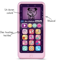 Téléphone Emoti'Fun - VTECH - Rose - Enfant 18 mois - 12 touches lumineuses et tactiles
