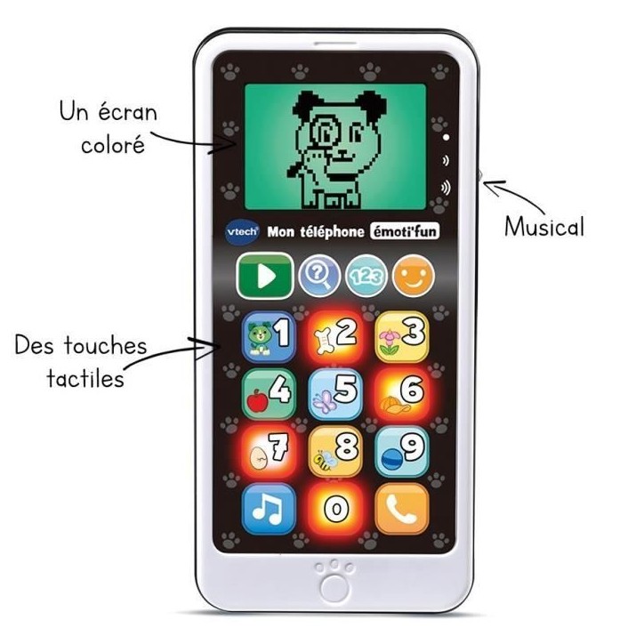 VTECH - Mon Téléphone Emoti'Fun - Noir VTECH - Mon Téléphone Emoti'Fun - Noir