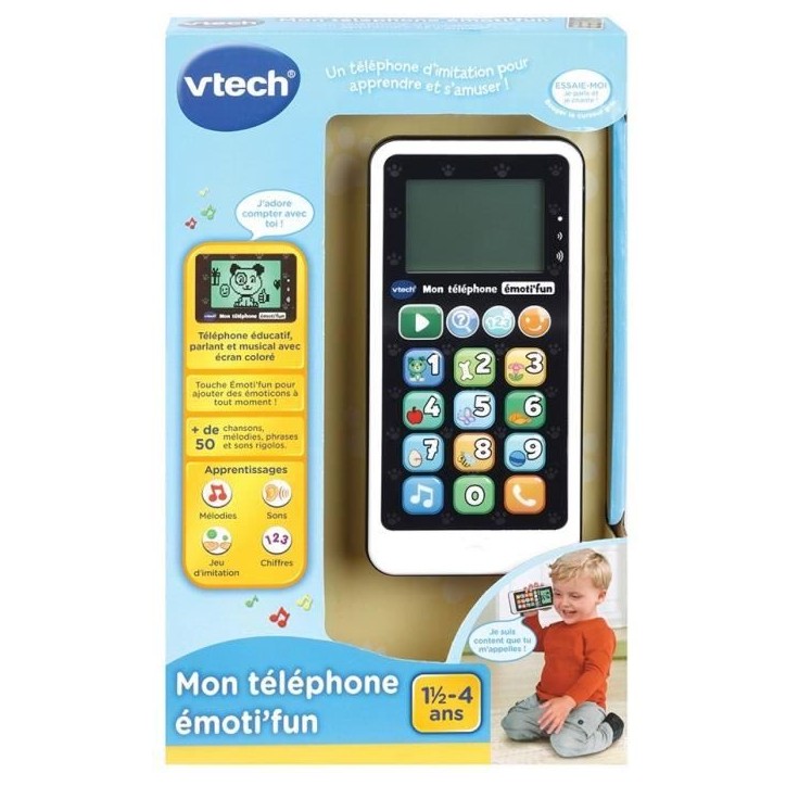 VTECH - Mon Téléphone Emoti'Fun - Noir VTECH - Mon Téléphone Emoti'Fun - Noir