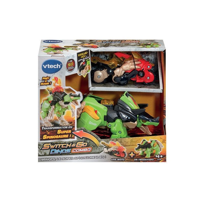 VTECH - SWITCH & GO DINOS COMBO - SPINOPS, LE SUPER SPINOSAURE 2 EN 1