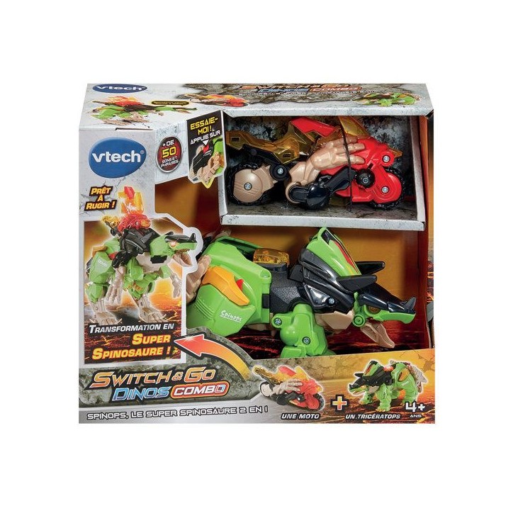 VTECH - SWITCH & GO DINOS COMBO - SPINOPS, LE SUPER SPINOSAURE 2 EN 1 - Multicolore
