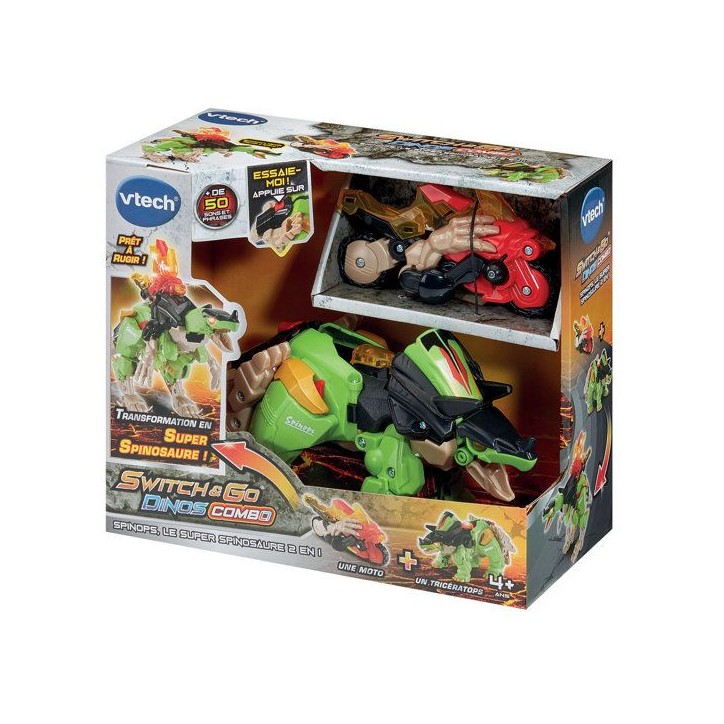 VTECH - SWITCH & GO DINOS COMBO - SPINOPS, LE SUPER SPINOSAURE 2 EN 1 - Multicolore