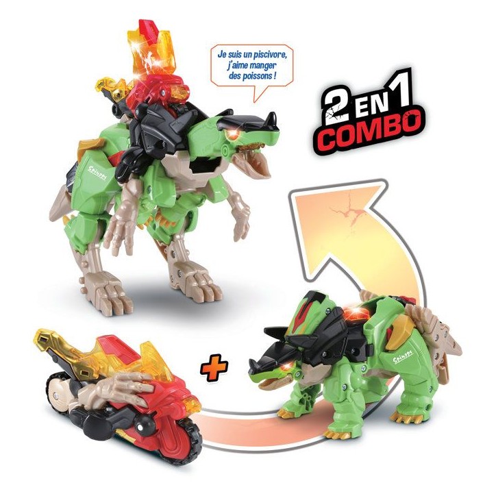 VTECH - SWITCH & GO DINOS COMBO - SPINOPS, LE SUPER SPINOSAURE 2 EN 1 - Multicolore