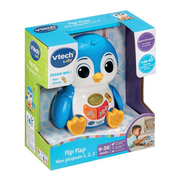 VTECH BABY - FLIP FLAP MON PINGOUIN 1,2,3 - Bleu VTECH BABY - FLIP FLAP MON PINGOUIN 1,2,3 - Bleu