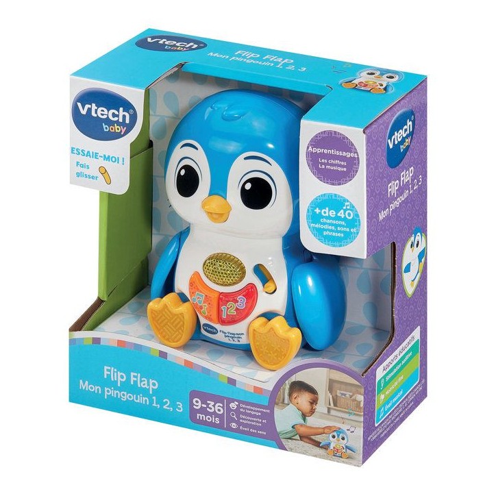 VTECH BABY - FLIP FLAP MON PINGOUIN 1,2,3 - Bleu VTECH BABY - FLIP FLAP MON PINGOUIN 1,2,3 - Bleu