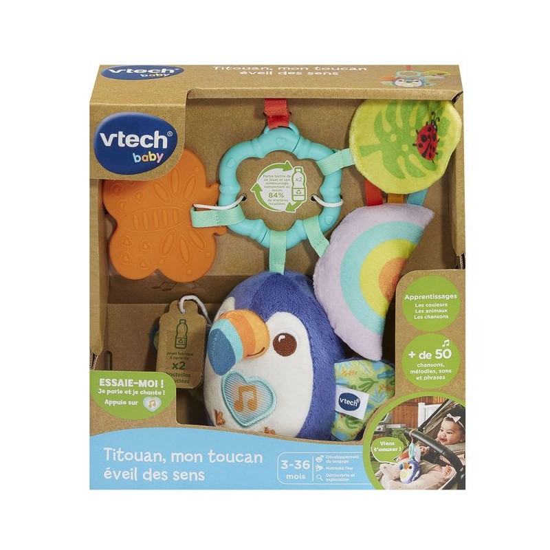 VTECH BABY - TITOUAN, MON TOUCAN ÉVEIL DES SENS (BOUTEILLES PLASTIQUE