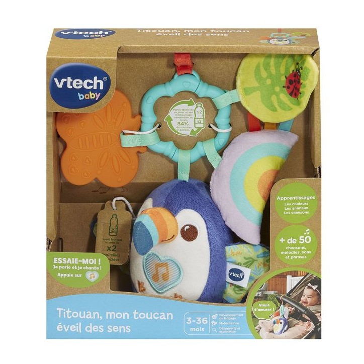 VTECH BABY - TITOUAN, MON TOUCAN ÉVEIL DES SENS (BOUTEILLES PLASTIQUE RECYCLÉES) - Multicolore VTECH BABY - TITOUAN, MON TOUCAN ÉVEIL DES SENS (BOUTEILLES PLASTIQUE RECYCLÉES) - Multicolore