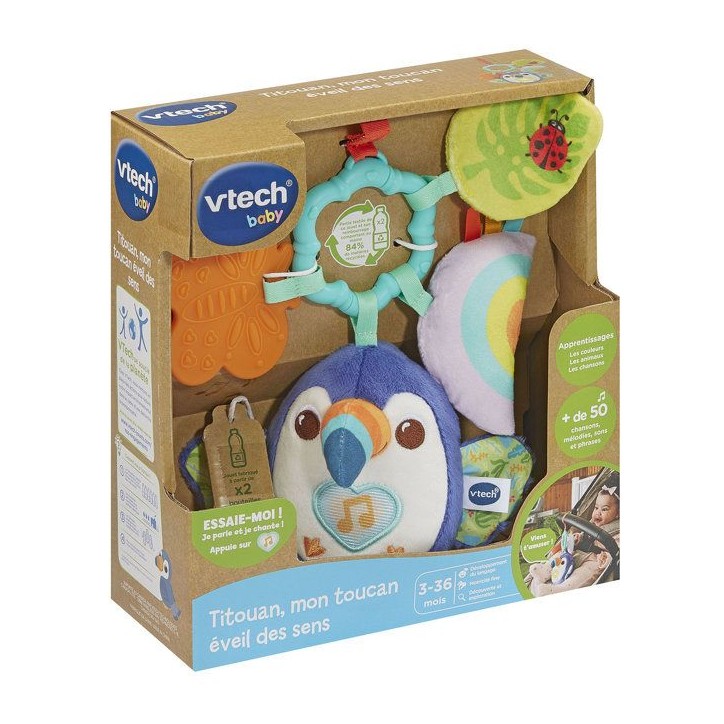 VTECH BABY - TITOUAN, MON TOUCAN ÉVEIL DES SENS (BOUTEILLES PLASTIQUE RECYCLÉES) - Multicolore VTECH BABY - TITOUAN, MON TOUCAN ÉVEIL DES SENS (BOUTEILLES PLASTIQUE RECYCLÉES) - Multicolore