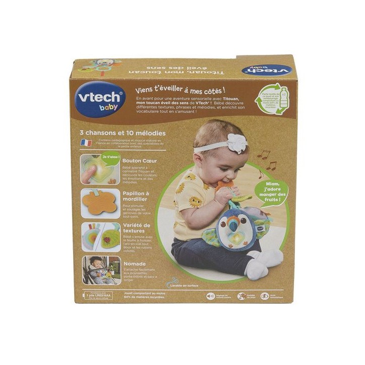 VTECH BABY - TITOUAN, MON TOUCAN ÉVEIL DES SENS (BOUTEILLES PLASTIQUE RECYCLÉES) - Multicolore VTECH BABY - TITOUAN, MON TOUCAN ÉVEIL DES SENS (BOUTEILLES PLASTIQUE RECYCLÉES) - Multicolore