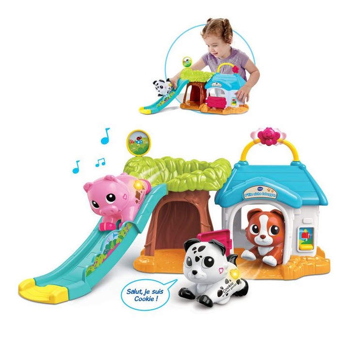 VTECH - TUT TUT ANIMO BISOUS - PTITE NICHE TOBOGGAN (+ COOKIE CHIEN GENTIL) - Multicolore