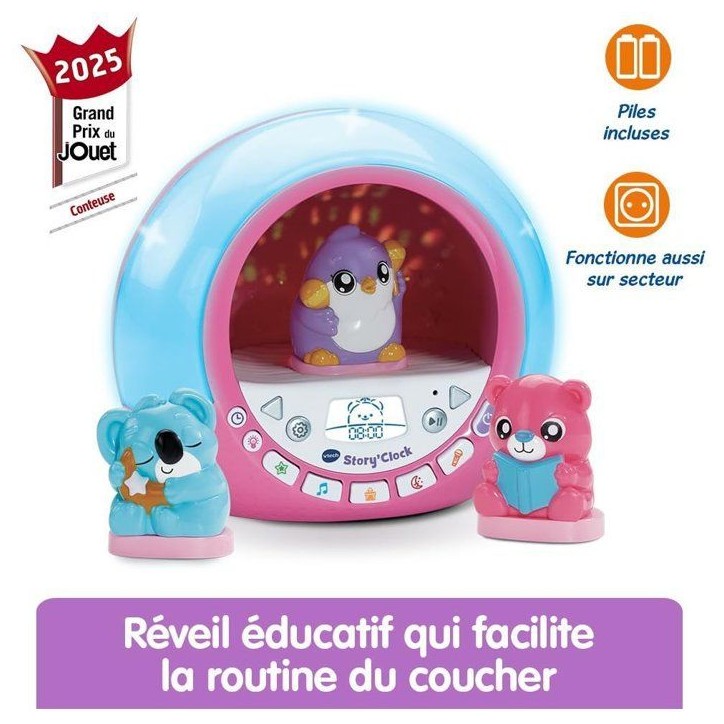 VTECH - STORY'CLOCK - MA CONTEUSE RÉVEIL ROSE - Rose VTECH - STORY'CLOCK - MA CONTEUSE RÉVEIL ROSE - Rose