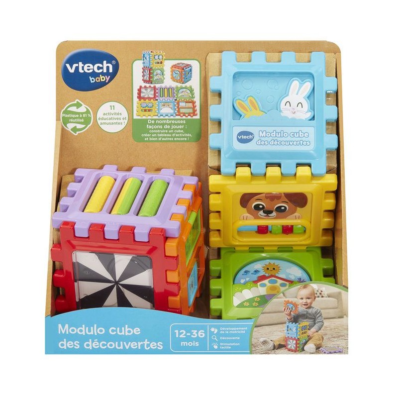 VTECH BABY - MODULO CUBE DES DÉCOUVERTES (PLASTIQUE RÉUTILISÉ) - Mu