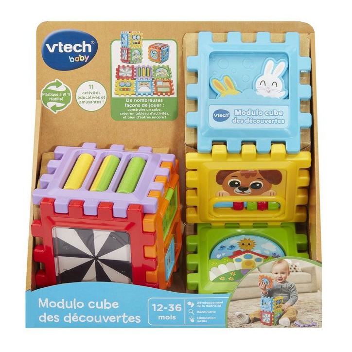 VTECH BABY - MODULO CUBE DES DÉCOUVERTES (PLASTIQUE RÉUTILISÉ) - Multicolore VTECH BABY - MODULO CUBE DES DÉCOUVERTES (PLASTIQUE RÉUTILISÉ) - Multicolore