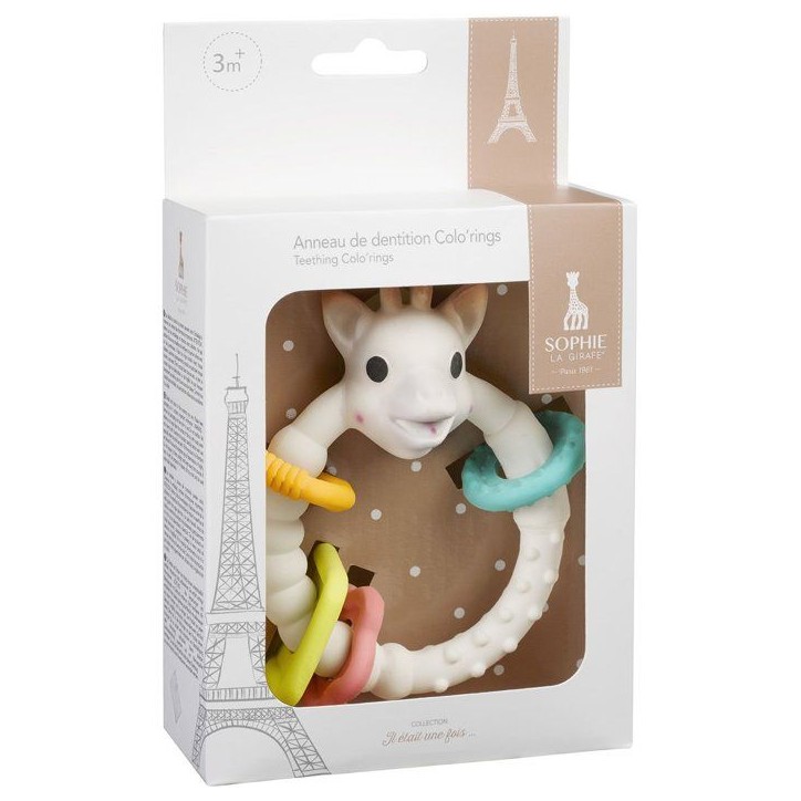 Anneau de dentition - SOPHIE LA GIRAFE - Colo'Rings - Caoutchouc naturel - Multi-textures - Facile a saisir Anneau de dentition - SOPHIE LA GIRAFE - Colo'Rings - Caoutchouc naturel - Multi-textures - Facile a saisir