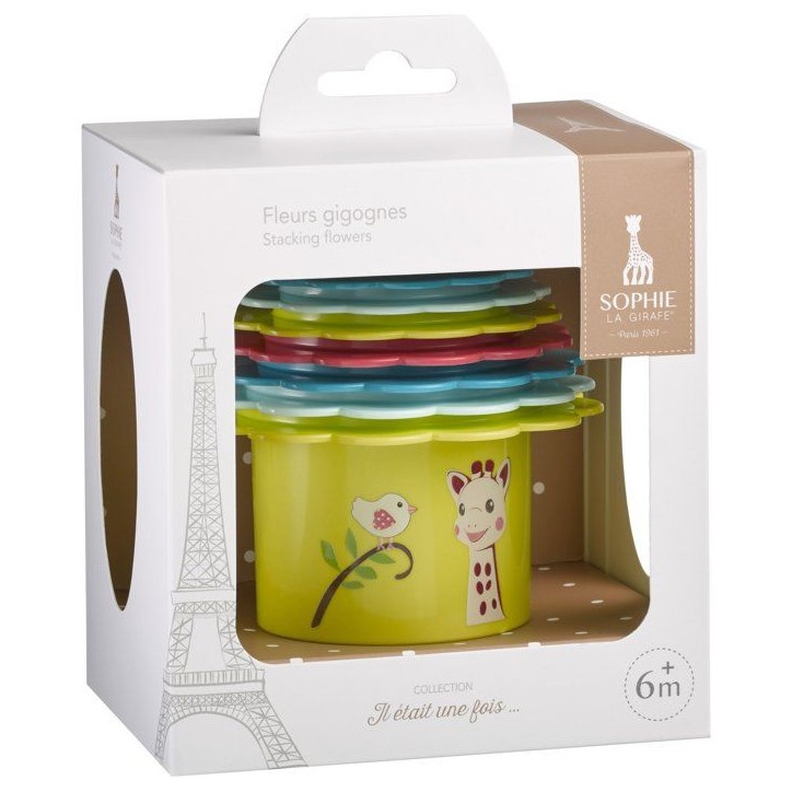 Jouet d'éveil - SOPHIE LA GIRAFE - Fleurs Gigognes - Empilables - Textures variées Jouet d'éveil - SOPHIE LA GIRAFE - Fleurs Gigognes - Empilables - Textures variées