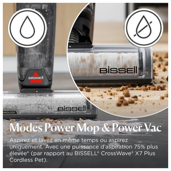 BISSELL CrossWave OmniForce Edge - Aspirateur Balai Laveur sans Fil - Aspire & Lave en Meme Temps ou Mode Aspiration Uniquement BISSELL CrossWave OmniForce Edge - Aspirateur Balai Laveur sans Fil - Aspire & Lave en Meme Temps ou Mode Aspiration Uniquement
