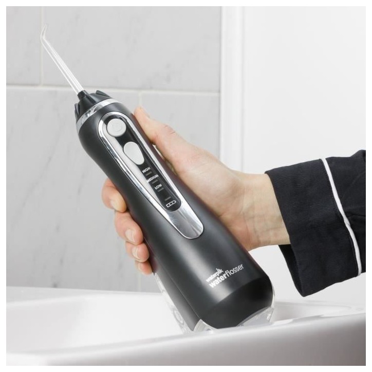 Jet Dentaire - WATERPIK - WP-582 Advanced - Sans Fil - Rechargeable - 3 Niveaux de pression - 4 Embouts Jet Dentaire - WATERPIK - WP-582 Advanced - Sans Fil - Rechargeable - 3 Niveaux de pression - 4 Embouts