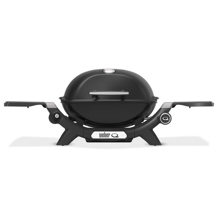 Barbecue a gaz - Weber - Q1200N - 2,94kW - 1 brûleur en acier inoxydable - Deux tablettes d'appoint - Fonte émaillée- Noir Barbecue a gaz - Weber - Q1200N - 2,94kW - 1 brûleur en acier inoxydable - Deux tablettes d'appoint - Fonte émaillée- Noir