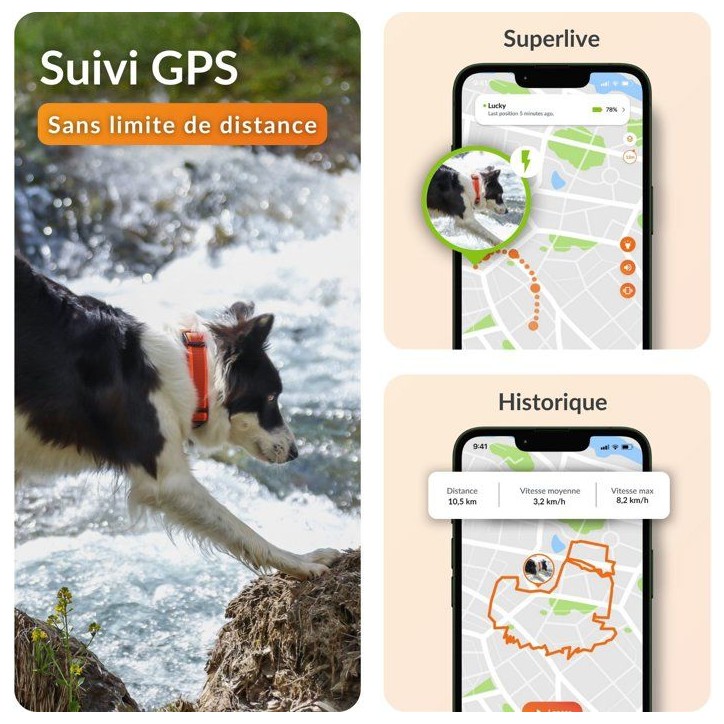 Traceur GPS pour chien sans collier - WEENECT - Chien XT - Antenne XL - Etanche - Fonctionne avec abonnement Traceur GPS pour chien sans collier - WEENECT - Chien XT - Antenne XL - Etanche - Fonctionne avec abonnement