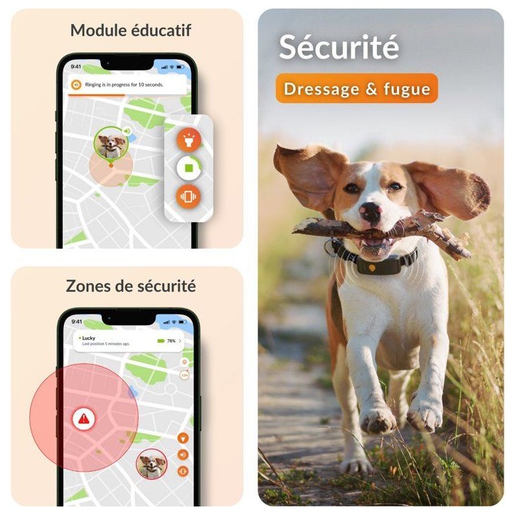 Traceur GPS pour chien sans collier - WEENECT - Chien XT - Antenne XL - Etanche - Fonctionne avec abonnement Traceur GPS pour chien sans collier - WEENECT - Chien XT - Antenne XL - Etanche - Fonctionne avec abonnement
