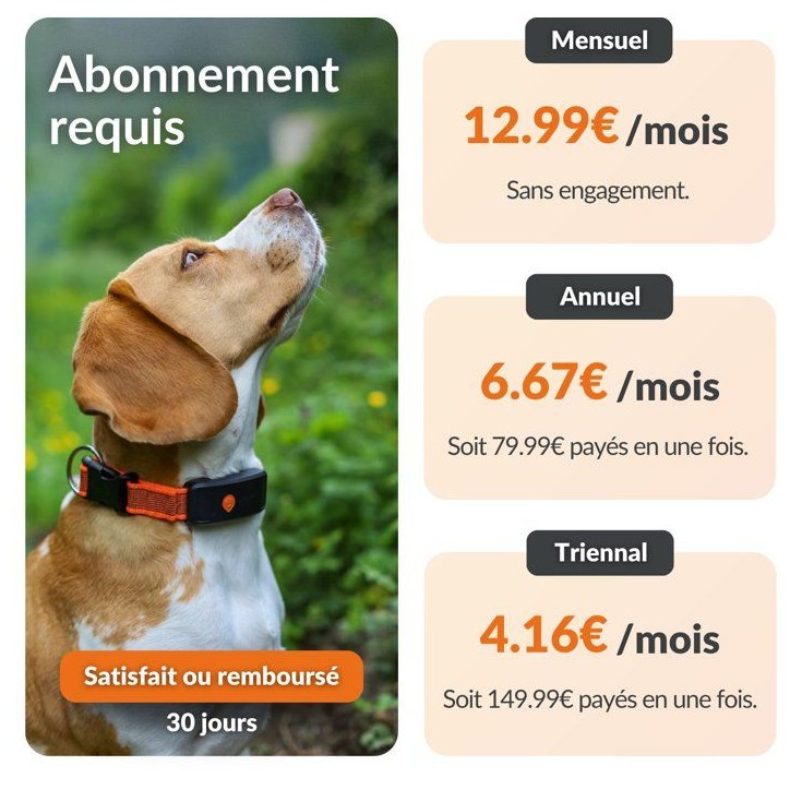 Traceur GPS pour chien sans collier - WEENECT - Chien XT - Antenne XL - Etanche - Fonctionne avec abonnement Traceur GPS pour chien sans collier - WEENECT - Chien XT - Antenne XL - Etanche - Fonctionne avec abonnement