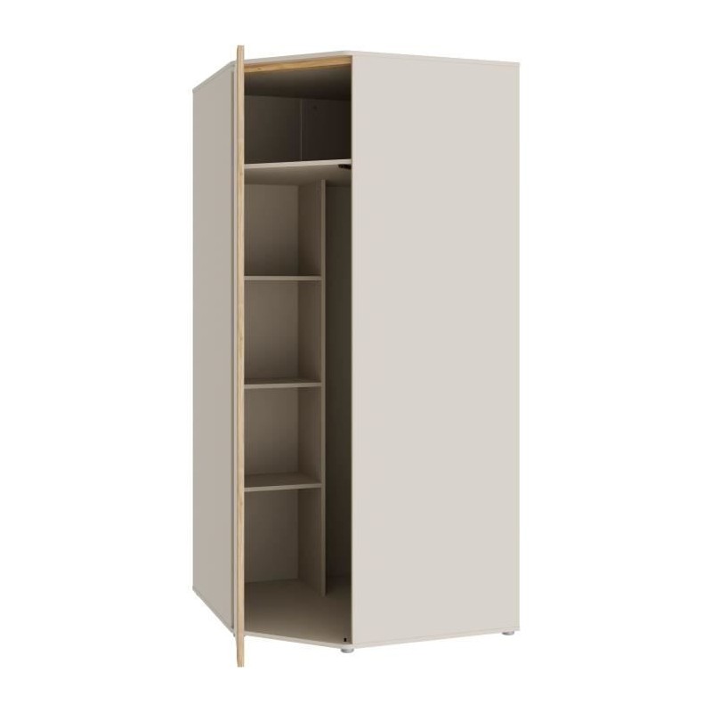 Armoire d'angle - WEXLIN - Décor Sable - 1 porte battante - L92,2 x P