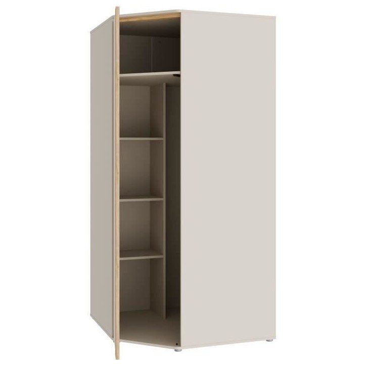 Armoire d'angle - WEXLIN - Décor Sable - 1 porte battante - L92,2 x P92,2 x H193,7 cm Armoire d'angle - WEXLIN - Décor Sable - 1 porte battante - L92,2 x P92,2 x H193,7 cm