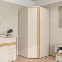 Armoire d'angle - WEXLIN - Décor Sable - 1 porte battante - L92,2 x P