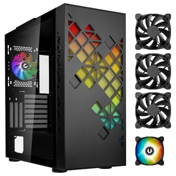 Boitier PC sans alimentation - BITFENIX Tracery ARGB (Noir) - Moyen tour - Format E-ATX Boitier PC sans alimentation - BITFENIX Tracery ARGB (Noir) - Moyen tour - Format E-ATX