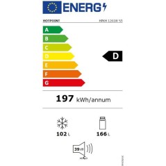 Réfrigérateur combiné - HOTPOINT - HPKH1261WS5 - 166 L - Classe D -