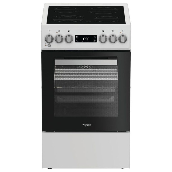 Cuisiniere vitrocéramique - WHIRLPOOL - W5V5LCW - 4 foyers - 7900 W - L50 cm - Blanc