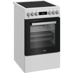 Cuisiniere vitrocéramique - WHIRLPOOL - W5V5LCW - 4 foyers - 7900 W - L50 cm - Blanc