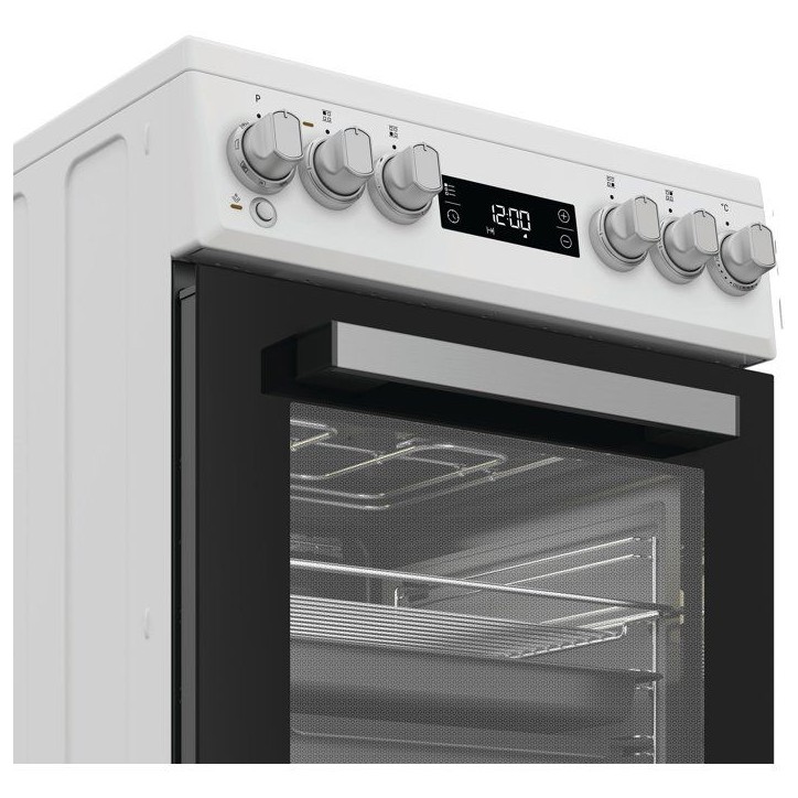 Cuisiniere vitrocéramique - WHIRLPOOL - W5V5LCW - 4 foyers - 7900 W - L50 cm - Blanc