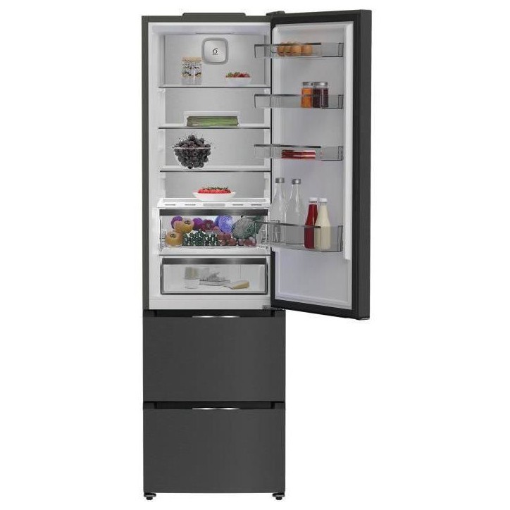 Réfrigérateur multiportes - WHIRLPOOL - WHKF6353XBR6E - 351 L - NoFrost - Classe C - Multiflow - 203,5x59,5x66,3 - Dark Inox