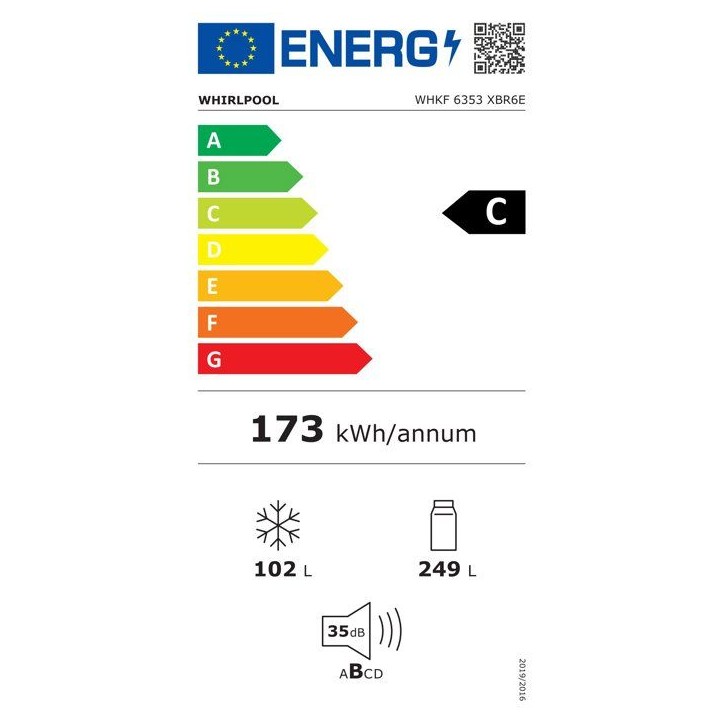 Réfrigérateur multiportes - WHIRLPOOL - WHKF6353XBR6E - 351 L - NoFrost - Classe C - Multiflow - 203,5x59,5x66,3 - Dark Inox
