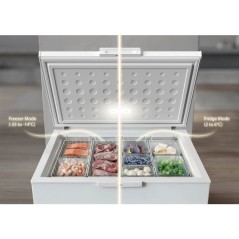 Congélateur coffre - WHIRLPOOL - W3RHS37EW2 - Classe E - 371L - 40db(A) - Serrure - Fonctionne en piece froide (-15°) - 85x133