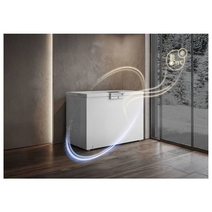 Congélateur coffre - WHIRLPOOL - W3RHS37EW2 - Classe E - 371L - 40db(A) - Serrure - Fonctionne en piece froide (-15°) - 85x133 Congélateur coffre - WHIRLPOOL - W3RHS37EW2 - Classe E - 371L - 40db(A) - Serrure - Fonctionne en piece froide (-15°) - 85x133