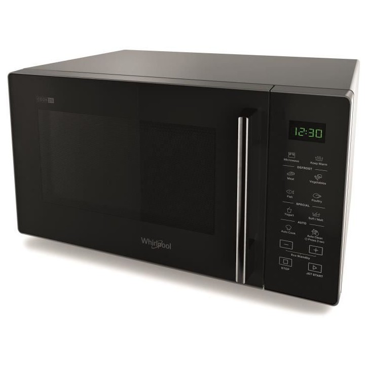 Micro-ondes - WHIRLPOOL - MWP251SB - Silver Black - 900 W - 48,3 x 41,4 x 28,1 cm - 25 L Micro-ondes - WHIRLPOOL - MWP251SB - Silver Black - 900 W - 48,3 x 41,4 x 28,1 cm - 25 L