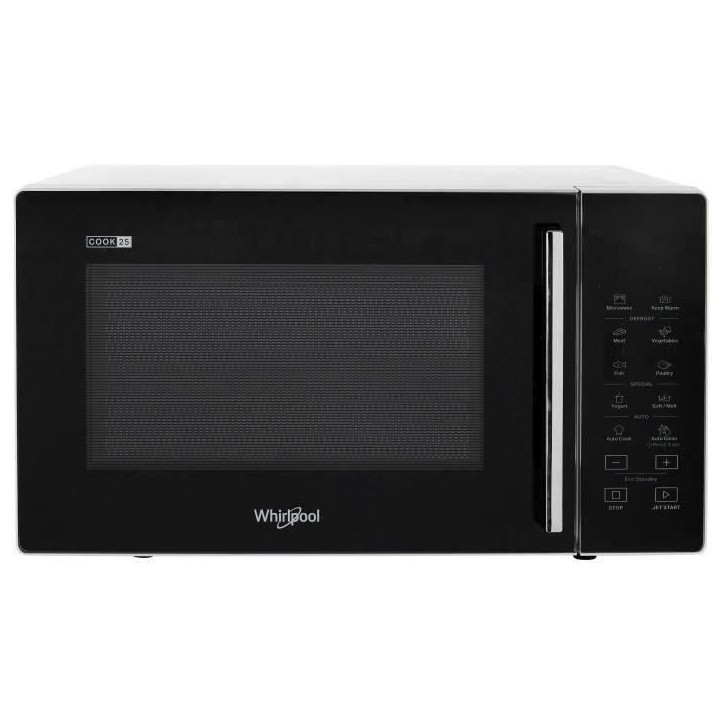 Micro-ondes - WHIRLPOOL - MWP251SB - Silver Black - 900 W - 48,3 x 41,4 x 28,1 cm - 25 L Micro-ondes - WHIRLPOOL - MWP251SB - Silver Black - 900 W - 48,3 x 41,4 x 28,1 cm - 25 L