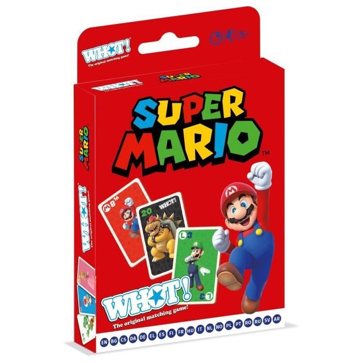 Whot! Super Mario - Jeu de cartes - WINNING MOVES - Jeu de cartes aux couleurs de Super Mario pour toute la famille. Whot! Super Mario - Jeu de cartes - WINNING MOVES - Jeu de cartes aux couleurs de Super Mario pour toute la famille.