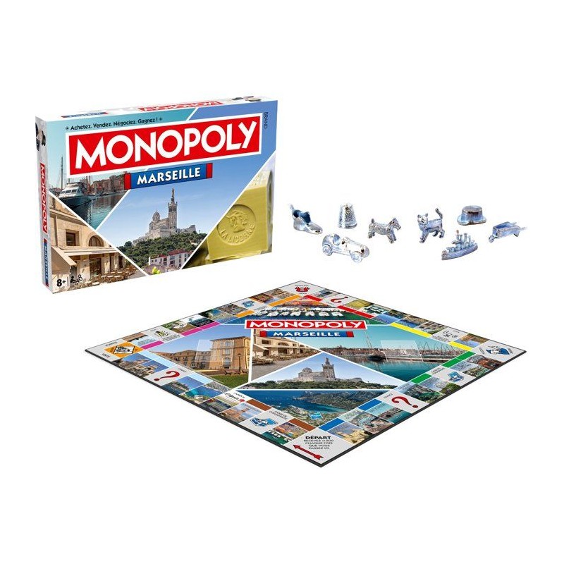 MONOPOLY Marseille - Jeu de société - WINNING MOVES - 2 a 6 joueurs